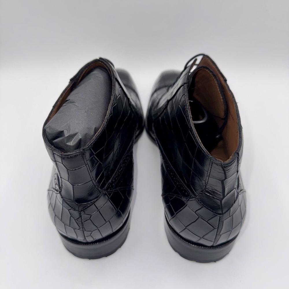 Mezlan McKay Cap Toe Boots Men's Size 10 M Black Crocodile Embossed Leather - Picture 4 of 16